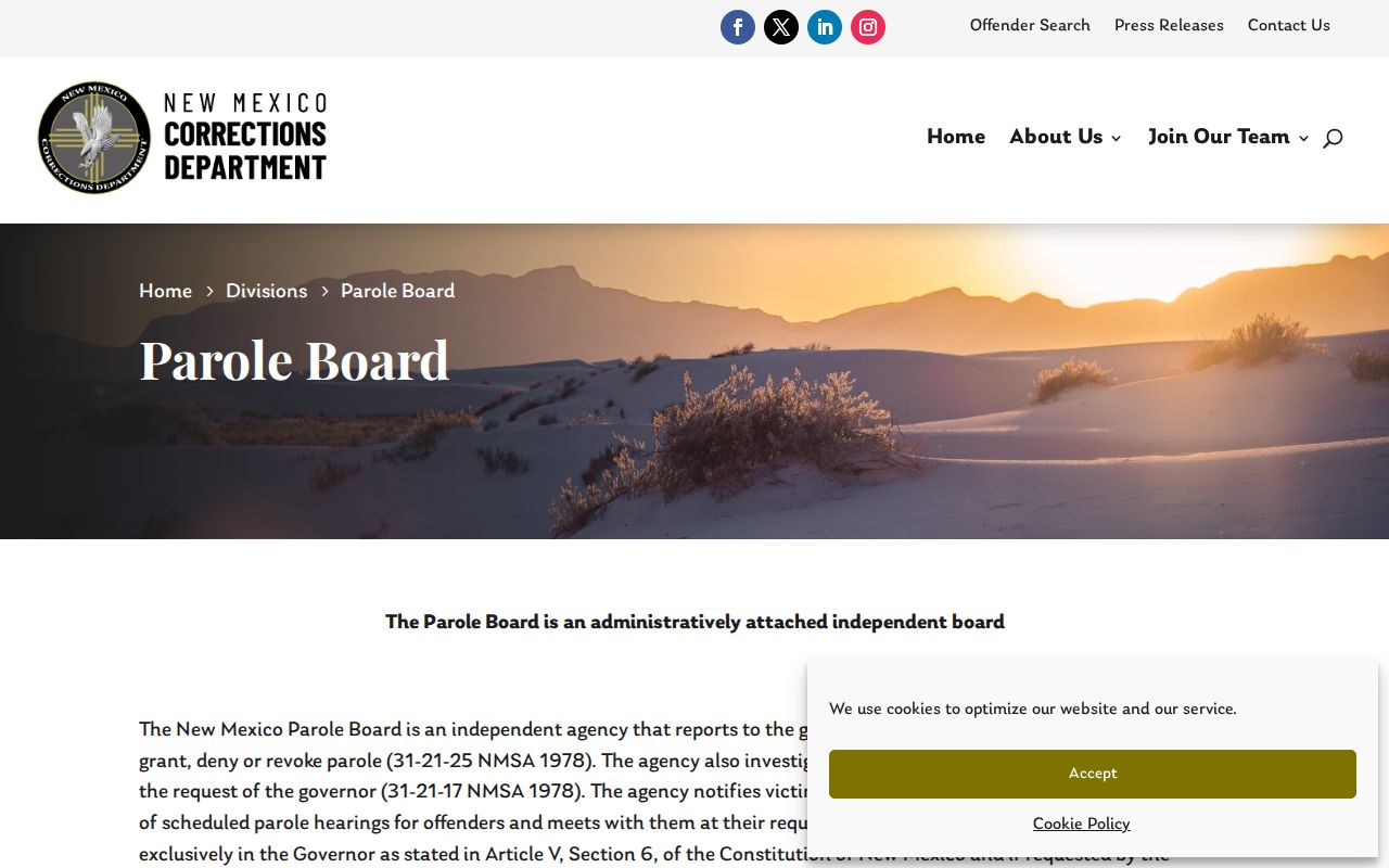 New Mexico Adult Parole Board records for Grant County parole cases