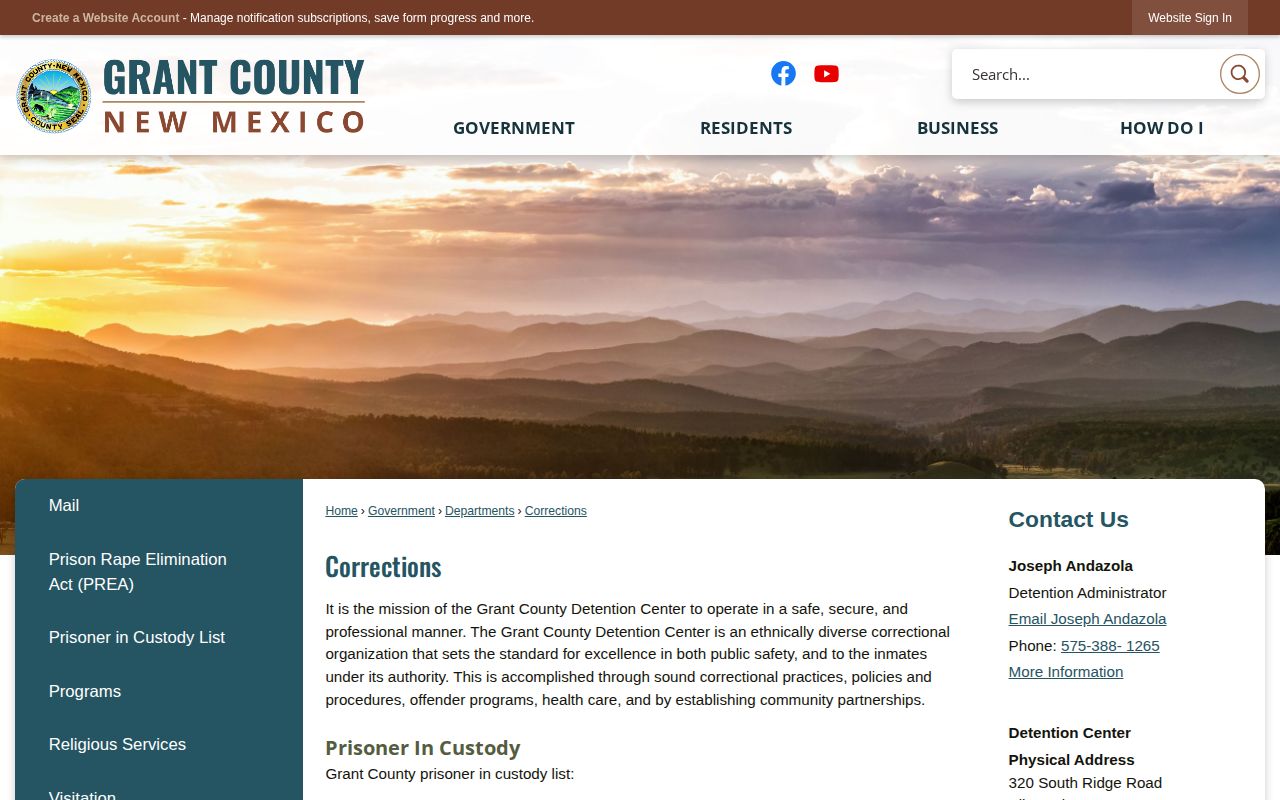 Grant County released inmate search starting at the Prisoner In Custody link